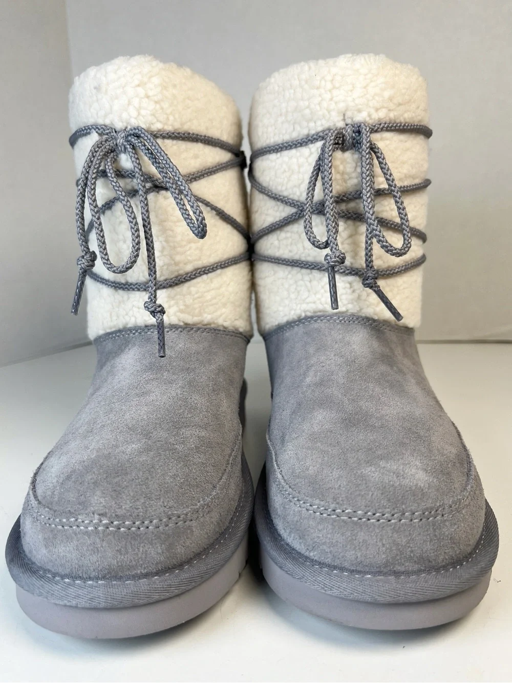 KOOLABURA By UGG Women’s Size 8 Gray Suede Michon Short Wraparound Lace Boot